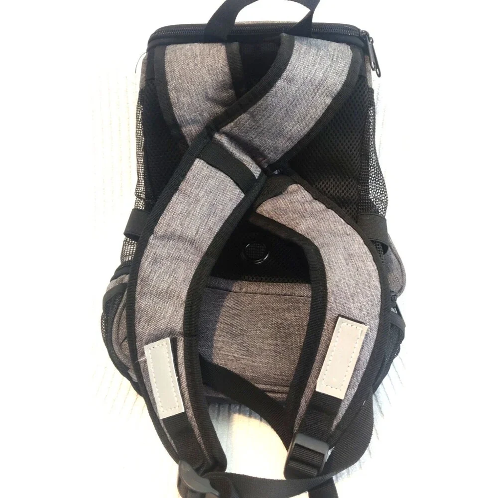 Pet Carrier Backpack Adjustable Shoulders Bag Breathable Mesh with Keychain bag